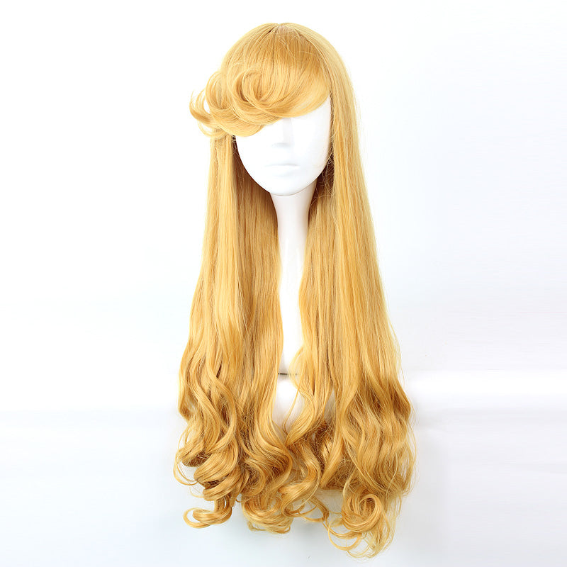 Sleeping Beauty Aurora Princess Long Cuily Blonde Style Cosplay Wig - CrazeCosplay