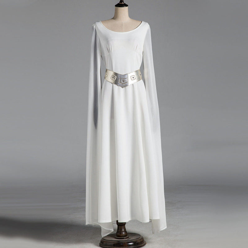 Princess Leia White Dress SW Fancy Costume Halloween Cosplay Carnival Party