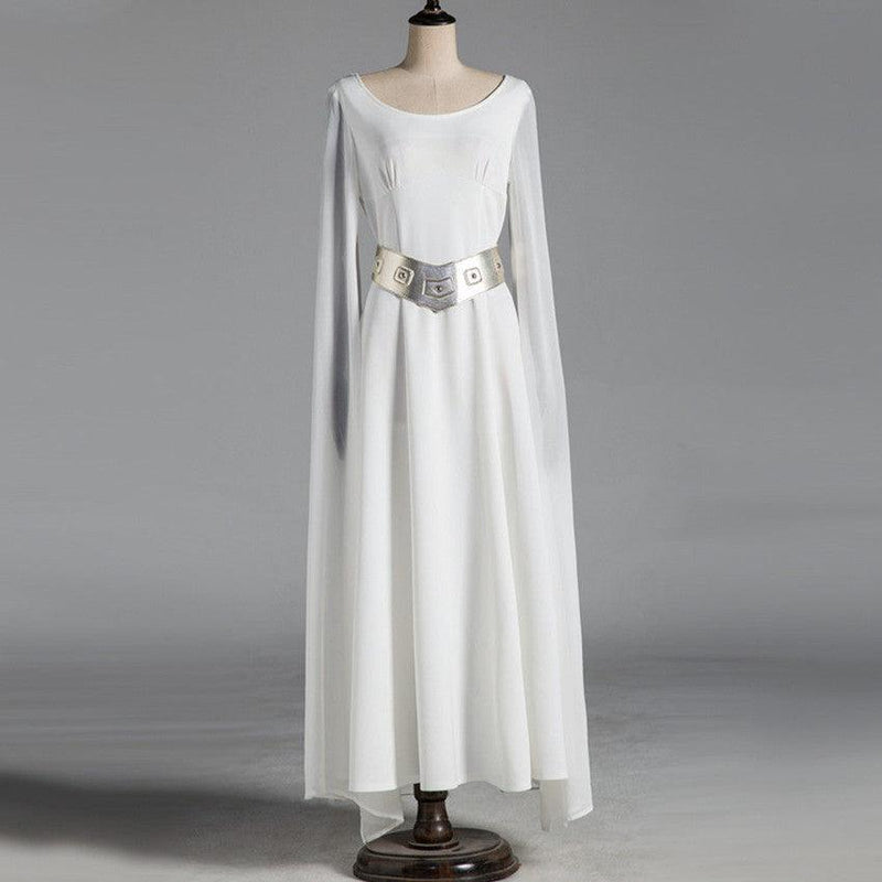 Princess Leia White Dress Star Wars Fancy Costume Halloween Cosplay Carnival Party