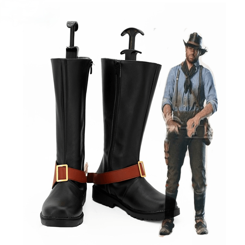 Red Dead Redemption Arthur Morgan Shoes Cosplay Boots Custom Made Any Size - CrazeCosplay