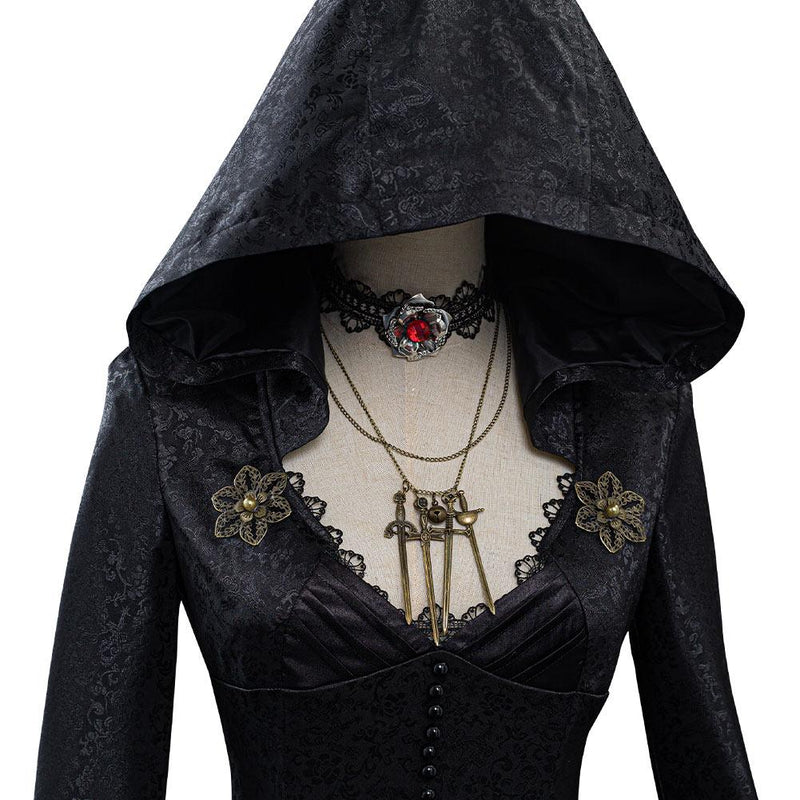 resident evil 8 village vampire lady dimitrescu cosplay dress re8 alcina dimitrescu dress - CrazeCosplay