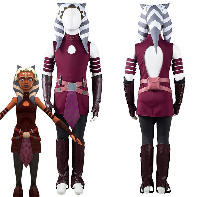 Star Wars The Clone Wars Ahsoka Tano Kids Children Halloween Carnival Suit Outfits Cosplay Costume - CrazeCosplay