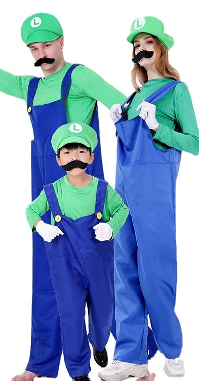 Luigi Costume Super Mario Family Halloween Cosplay Costumes for Book Week - CrazeCosplay