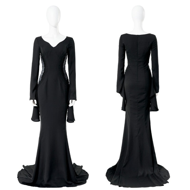Morticia Addams Black Dress Adult The Addams Family Cosplay Costumes - CrazeCosplay