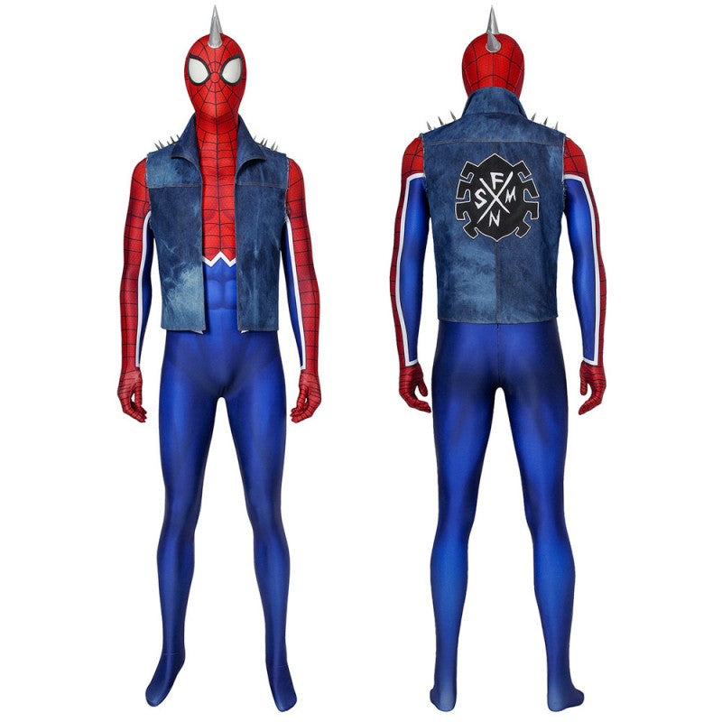 The Spider Punk Jumpsuit PS4 Spiderman Hobart Brown Halloween Cosplay Costume