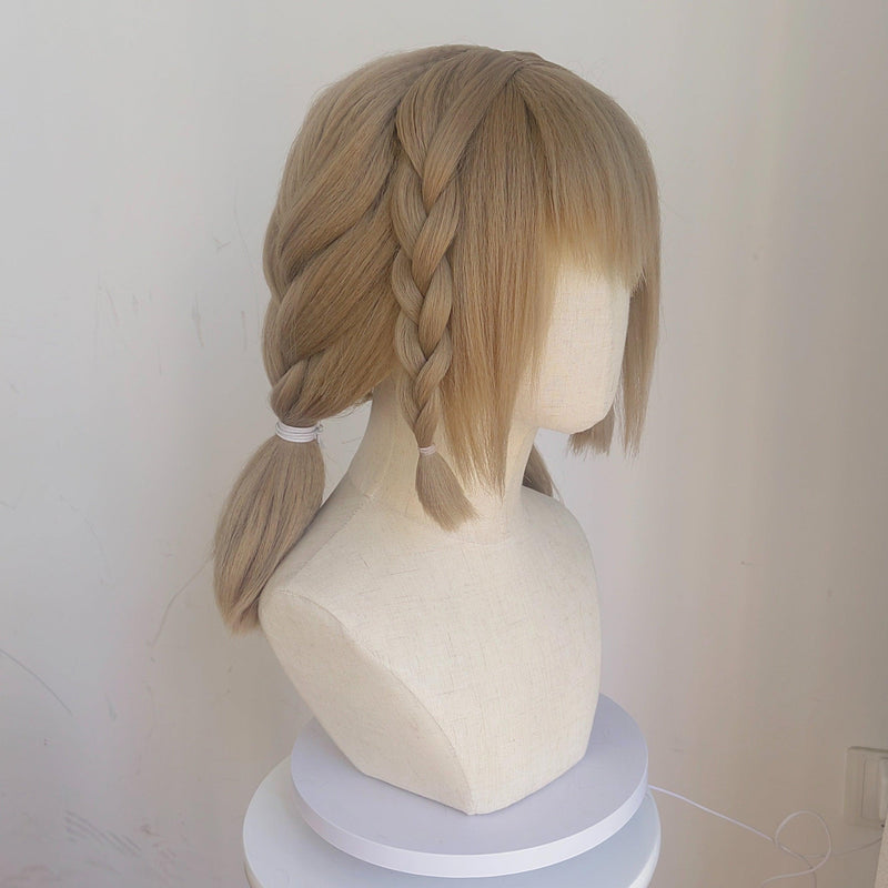 Final Fantasy Gold Ponytail Braid Cosplay Wig