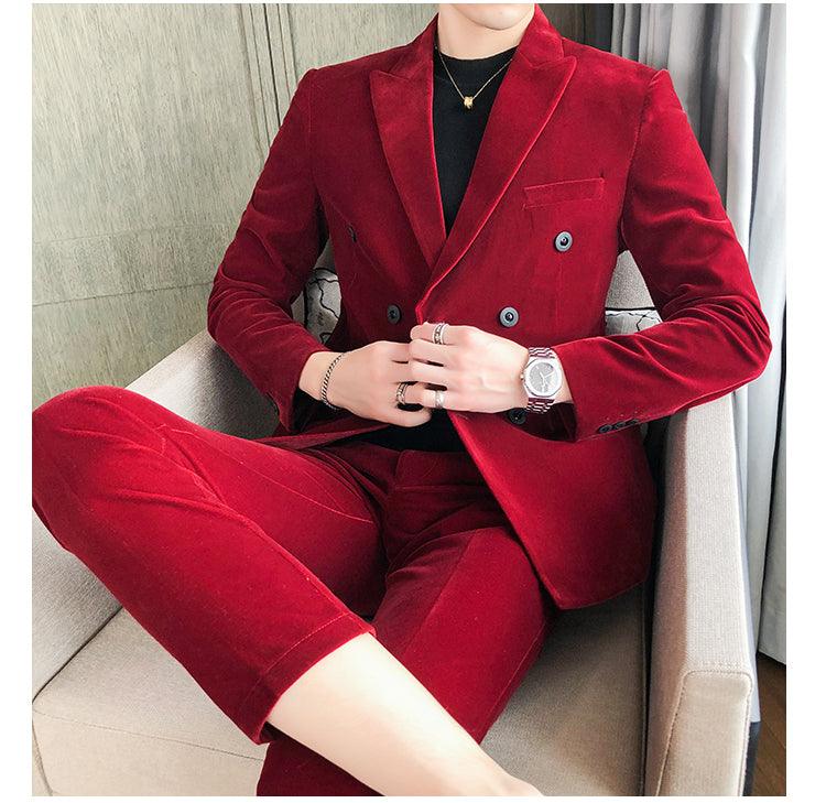 Austin Powers Red Velvet Suit Halloween Halloween Costume Cosplay Outfit for Adult - CrazeCosplay