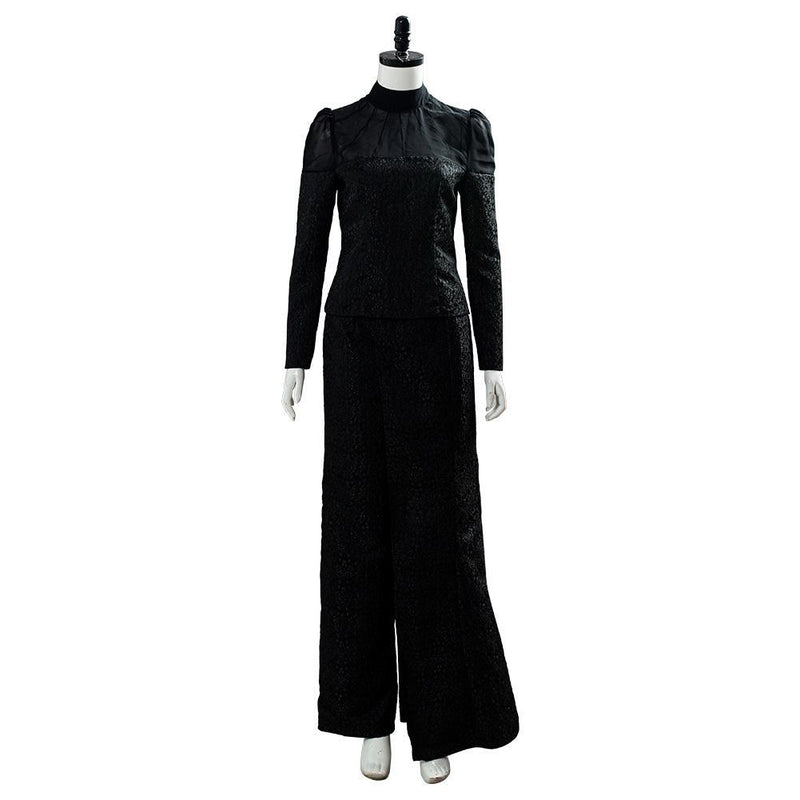 The Witcher Yennefer Of Vengerberg Blouse Trousers Set Stripe Black Thin Coat Cosplay Costume - CrazeCosplay