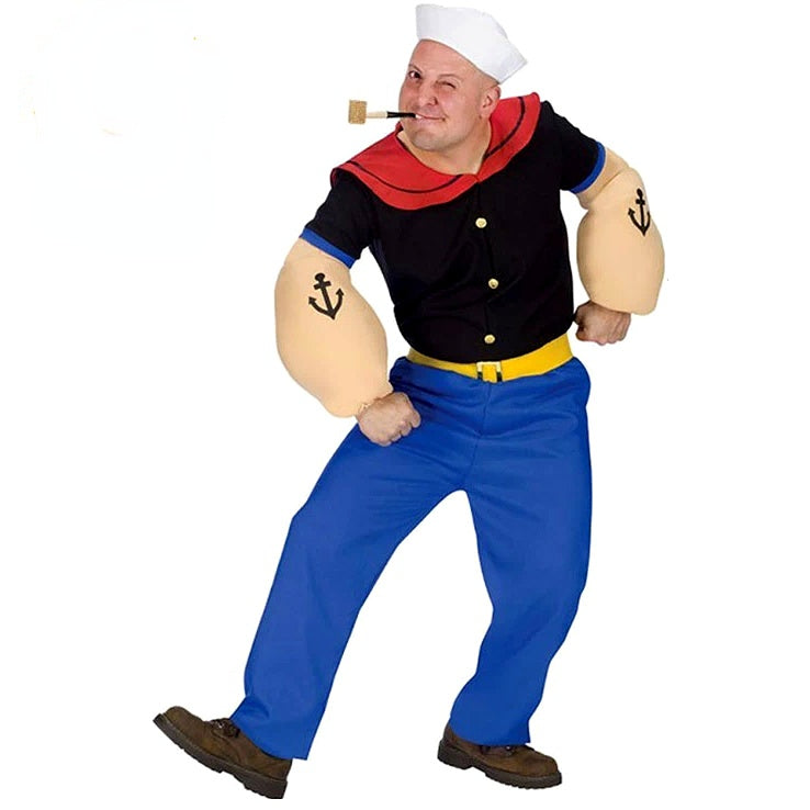 Popeye Costumes Halloween Cosplay Outfit for Adult Mens - CrazeCosplay
