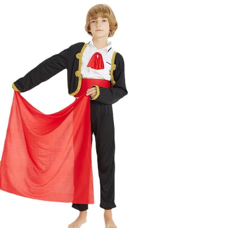Spanish Bull Fighter Costume Spanish Toreador Cosplay Ouffits for Kid Boys - CrazeCosplay