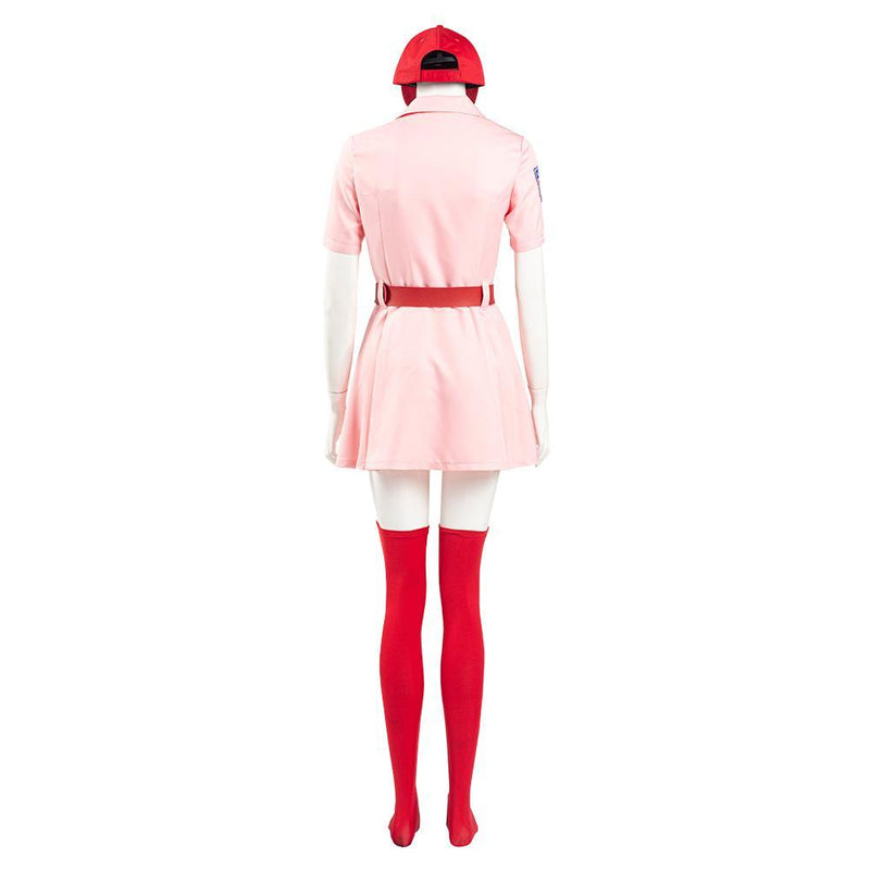 A League Of Their Own Dottie Women Pink Dress Outfits Halloween Carnival Suit Cosplay Costume - CrazeCosplay