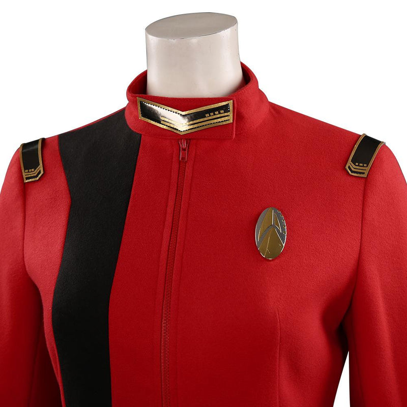 Star Trek Discovery Season 4 Michael Burnham Red Uniform Cosplay Costume Halloween Carnival Suit Outfits - CrazeCosplay