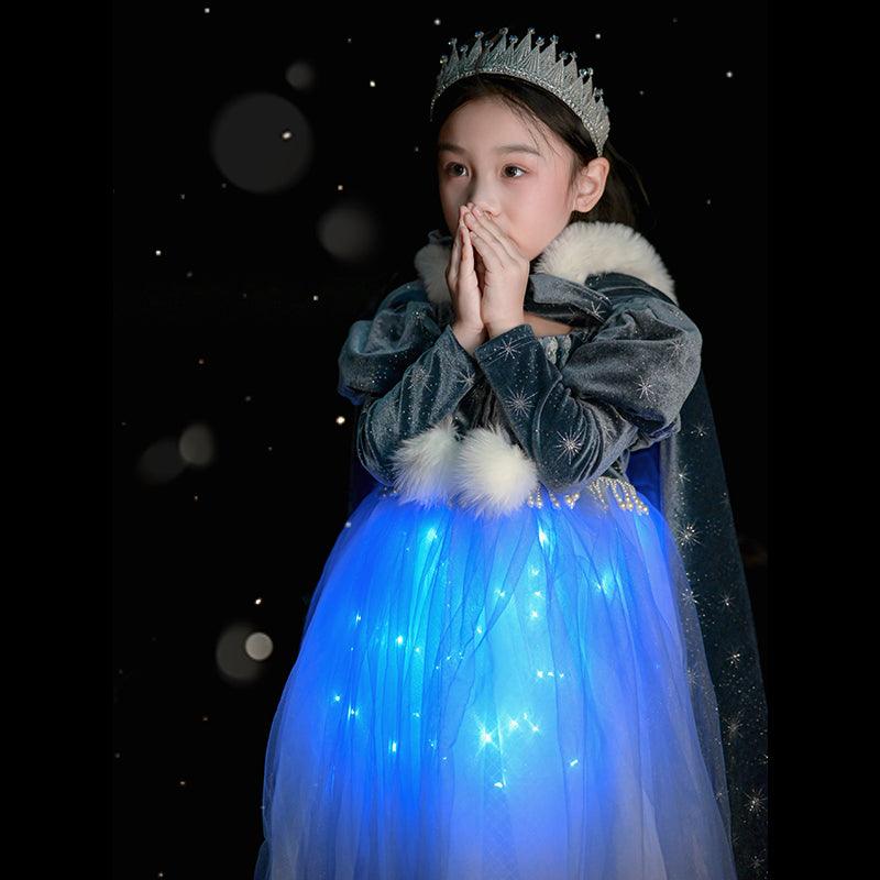Elsa Light Up Dress Childrens Book Character Costumes Frozen Cosplay Outfit - CrazeCosplay