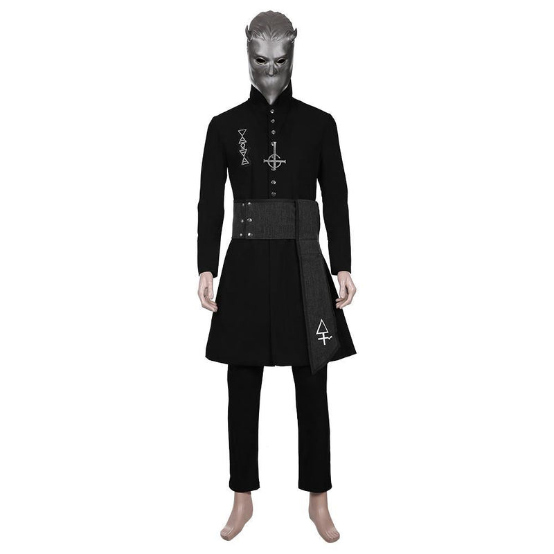 Ghost B C Nameless Ghoul Black Coat Props Halloween Full Set Cosplay Costume - CrazeCosplay