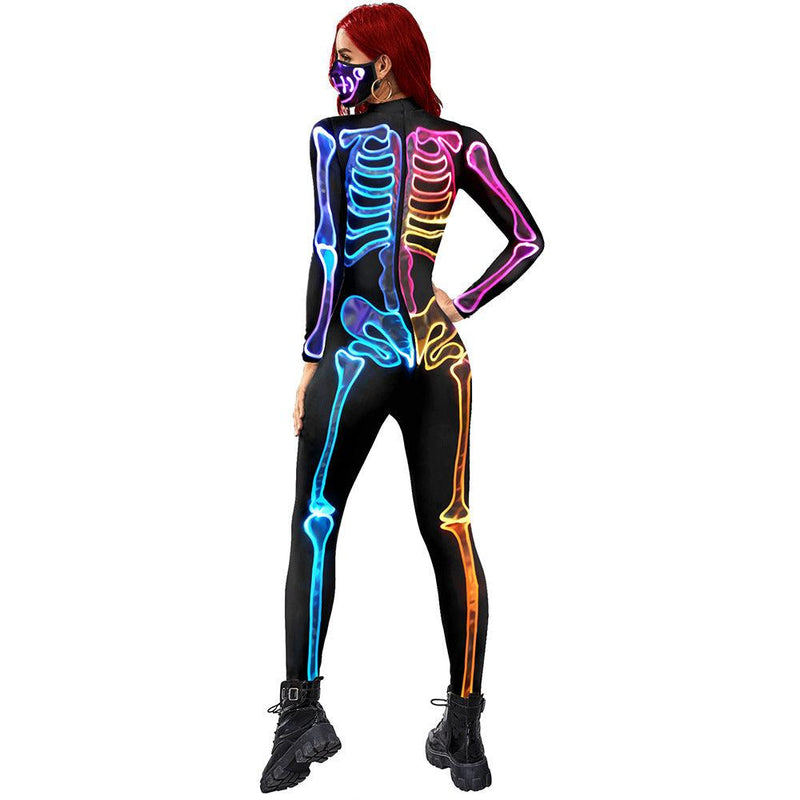 Adult Glow In The Dark Skeleton Costume - CrazeCosplay
