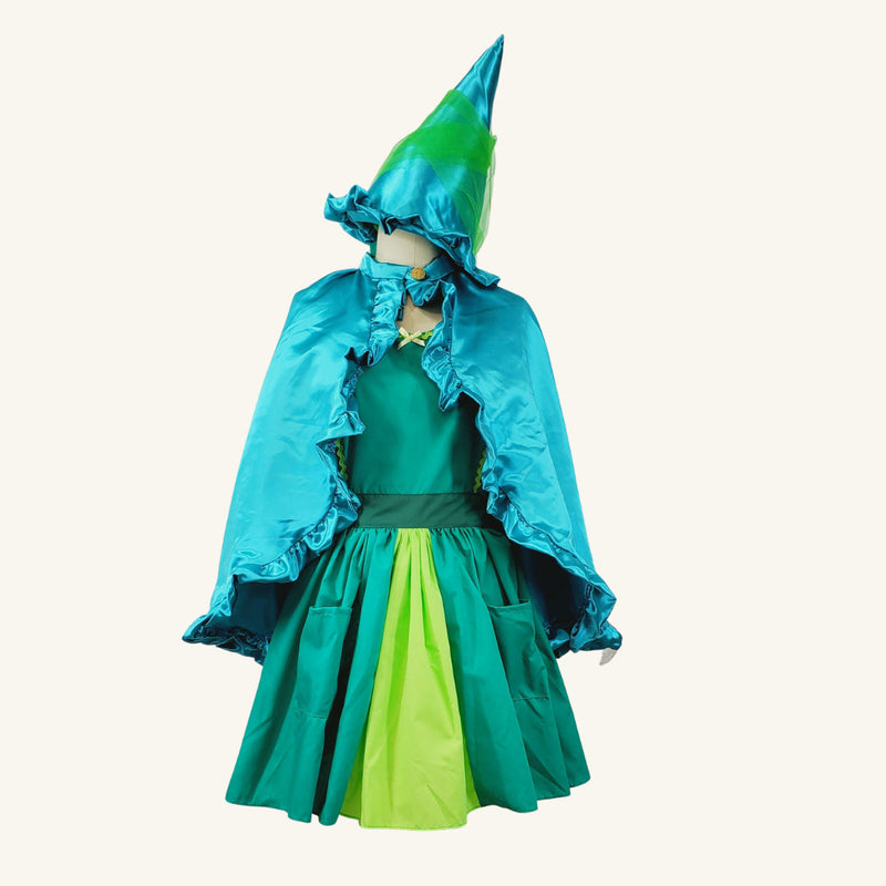 Fairy Fauna Costume Sleeping Beauty Godmothers Halloween Cosplay Dress for Adult