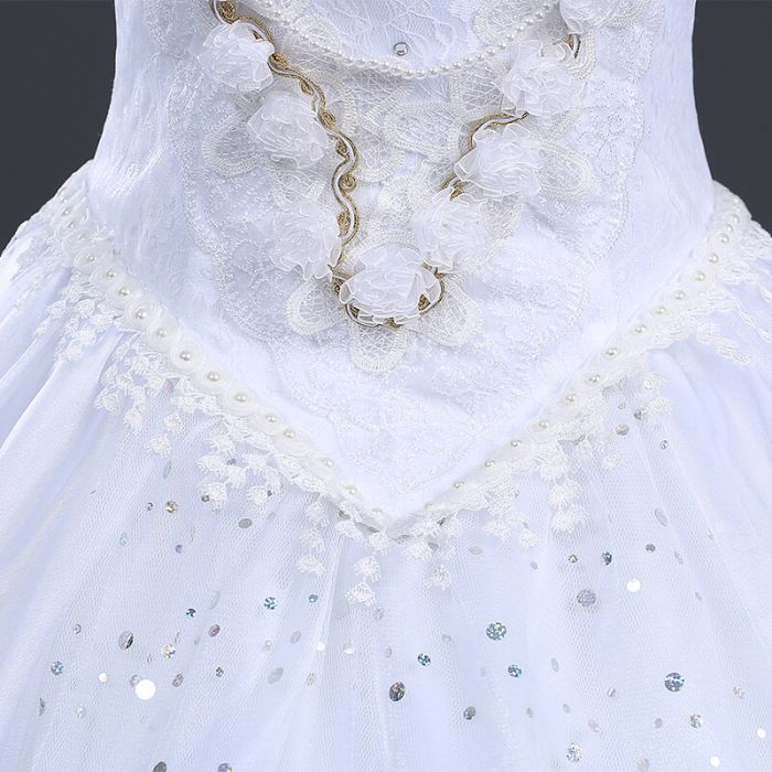 White Queen Dress Alice in Wonderland Cosplay Dress Halloween Princess Cosplay