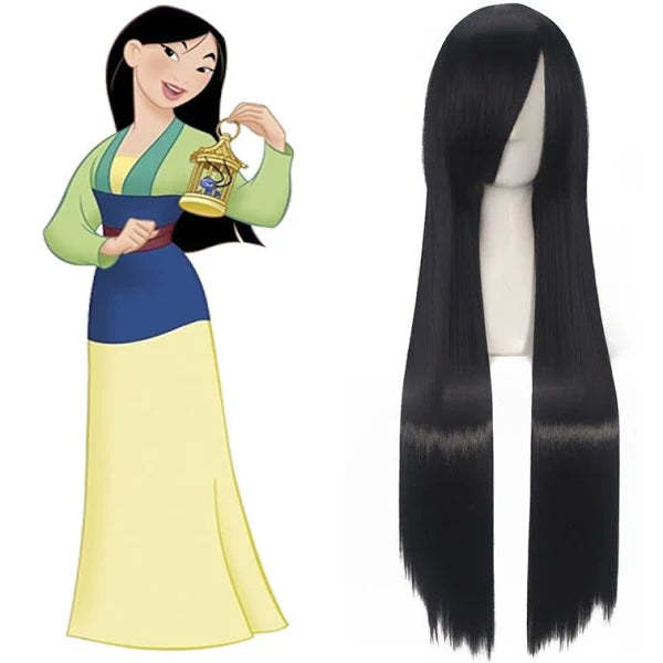 Mulan Princess Black Cosplay Wig - CrazeCosplay