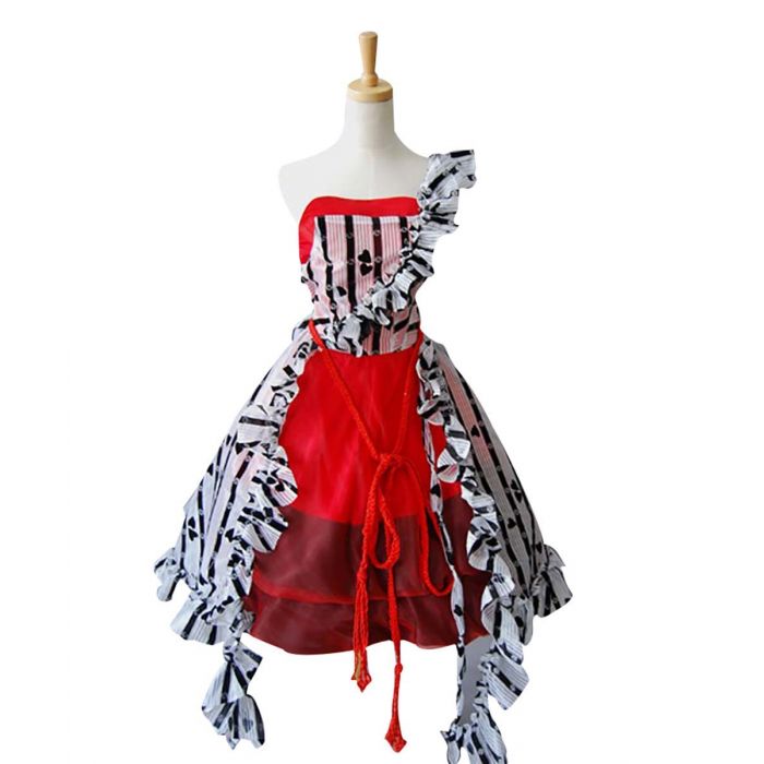 2010 Movie  Alice In Wonderland Alice Red Dress Cosplay Costume